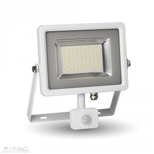   V-TAC LED MOZGÁSÉRZÉKELŐS REFLEKTOR / 50W / fehér / VT-4850-1 PIR nappali fehér 5753