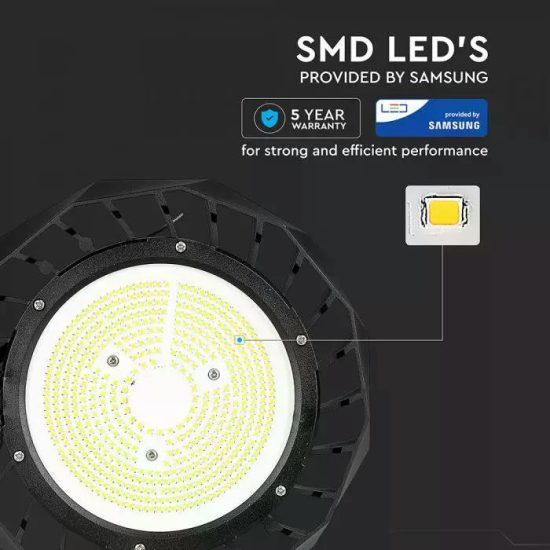 V-TAC LED CSARNOKVILÁGÍTÓ / Samsung chip / fekete / 100W / nappali fehér - 4000K / IP65 / VT-9-108 575