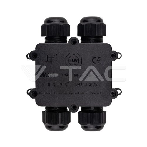 Vízálló 4 érintkezős csatlakozóblokk, fekete 8-12mm IP68