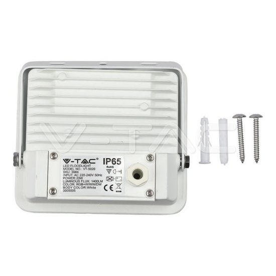 V-TAC 20W fehér LED Reflektor RGB + CCT/VT-5020/ 5984 V-TAC 20W fehér LED Reflektor RGB + CCT/VT-5020/ 5984