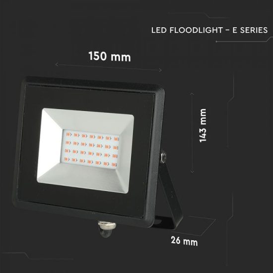 20W LED reflektor E-széria piros fényű - 5992 V-TAC