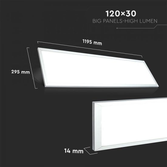 V-TAC LED PANEL / 29w / 3600lm / 1200x300mm / vezérlővel / VT-12031 nappali fehér 6257