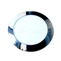   V-TAC SLIM LED PANEL KRÓM / 6W / KÖR / 120mm / VT-607CH hideg fehér 6336