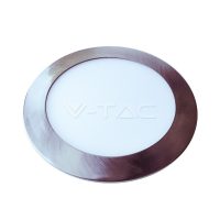   V-TAC SLIM LED PANEL NIKKEL / 6W / KÖR / 120mm / VT-607SN nappali fehér 6338