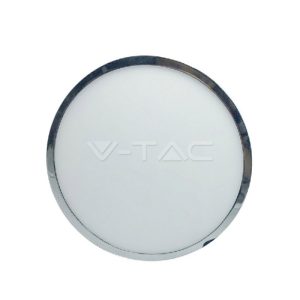   V-TAC FALON KÍVÜLI KRÓM LED PANEL / 6W / KÖR / 90mm / VT-605CH nappali fehér 6359