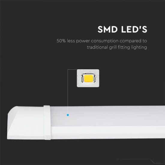 V-TAC LED BÚTORVILÁGÍTÓ / Samsung chip / 120cm / meleg fehér - 3000K / 30W / fehér / IP20 / VT-8330 6490