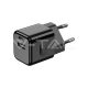 30W Töltőadapter 1PD + 1 QC porttal, fekete színű