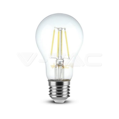 LED izzó 4W Izzószálas E27 A60 Átlátszó borítás Hideg Fehér