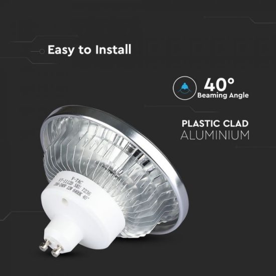 LED spotlámpa Dimmelhető AR111 12W GU10 40° Napfény fehér - 7235 V-TAC