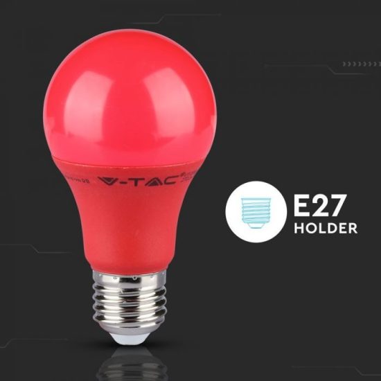 V-TAC LED IZZÓ / E27 / 9W / piros / VT-2000 meleg fehér 7341
