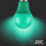 V-TAC LED IZZÓ / E27 / 9W / zöld / VT-2000 meleg fehér 7343