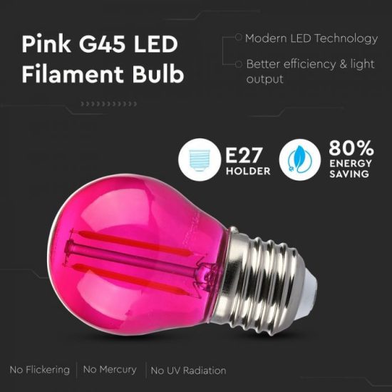 V-TAC LED FILAMENT IZZÓ / E27 / 2W / pink /  VT-2132  7410