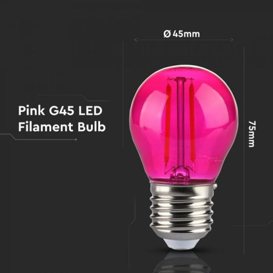 V-TAC LED FILAMENT IZZÓ / E27 / 2W / pink /  VT-2132  7410