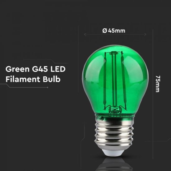 V-TAC LED FILAMENT IZZÓ / E27 / 2W / zöld /  VT-2132  7411