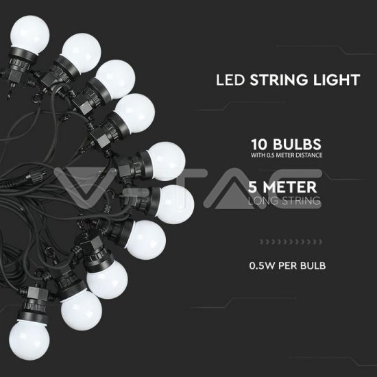 V-TAC LED IZZÓ FÜZÉR DUGVILLÁVAL / 5m / RGB + sárga / 0,5W x 10 / VT-70510 7435 V-TAC LED IZZÓ FÜZÉR DUGVILLÁVAL / 5m / RGB + sárga / 0,5W x 10 / VT-70510 7435