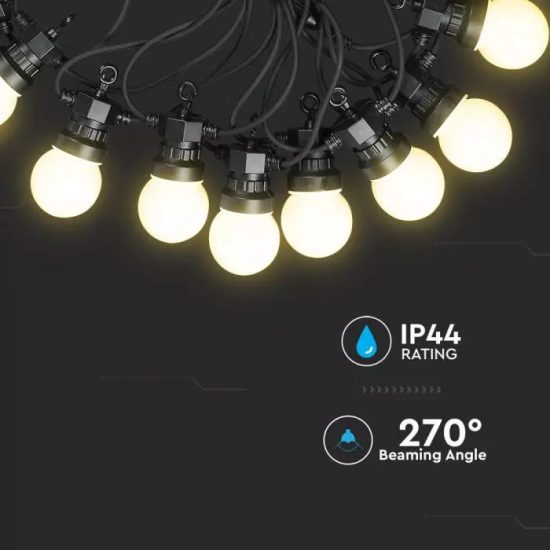 Hideg fehér füzér dugvillával 5 méter - 7437 V-TAC