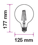 V-TAC FILAMENT IZZÓ / E27 / 12,5W  / VT-2143 meleg fehér 7453