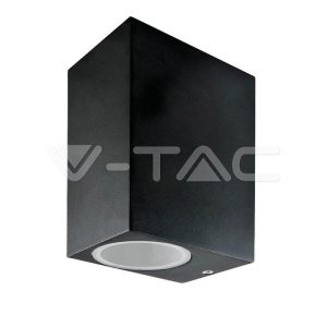   GU10 foglalattal ellátott fali lámpatest fekete 2 irányú IP44 - 7511 V-TAC