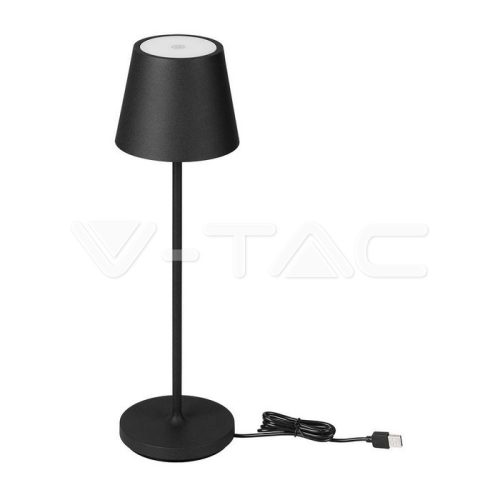2W LED Asztali lámpa (4400mA Elem) IP54 fekete színű 3000K