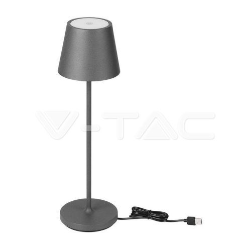 2W LED Asztali lámpa (4400mA Elem) IP54 szürke színű 3000K (V-TAC)