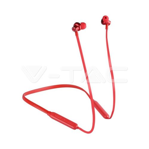 Bluetoothos sport fülhallgató 500mAh, piros színű