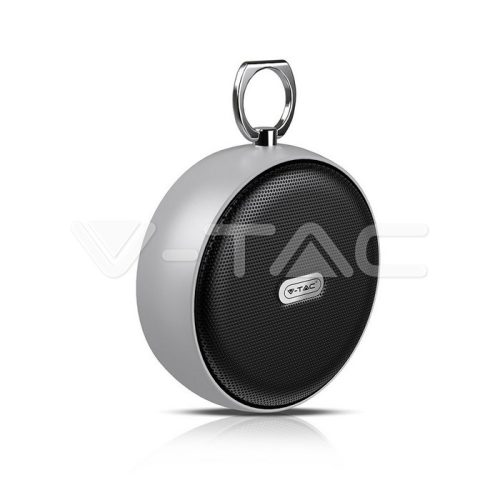 Hordozható Bluetooth hangszóró Micro USB kábel 800mah akkumulátorral, ezüst színű