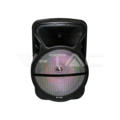   50W Újratölthető hangszóró görgővel+ vezetékes mikrofonnal, RF vezérlés RGB 15 inch