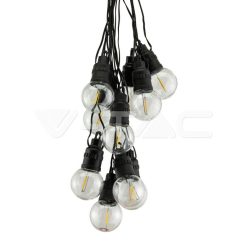   LED Napelemes fényfüzér 0.5W izzó 12m. távirányítóval (V-TAC)