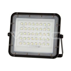   10W LED Napelemes reflektor 4000K cserélhető akkumulátor,3m vezetékkel, fekete színű (V-TAC)