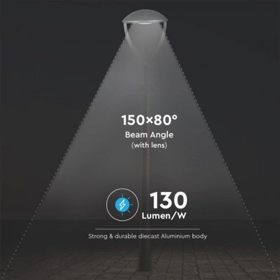 V-TAC LED KERTI-UTCAI VILÁGÍTÓ / 50W / IP65 / szürke / nappali fehér - 4000K / 6500lumen / Samsung chip / VT-55-1 782