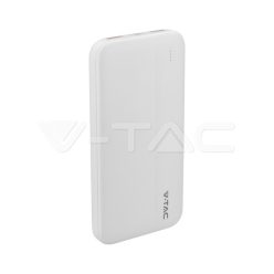 10000mAh Gyors töltő Power Bank, fehér színű (V-TAC)