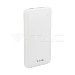 10000mAh Gyors töltő Power Bank, fehér színű (V-TAC)