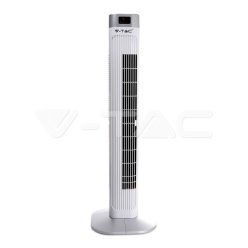   55W LED Ventilátor torony, digitális hőmérséklet kijelző + távirányító, fehér színű