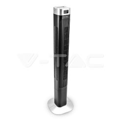   55W LED Ventilátor torony, digitális hőmérséklet kijelző + távirányító, fekete színű