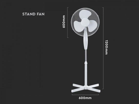 Álló ventilátor fehér kereszt talppal - 7922 V-TAC