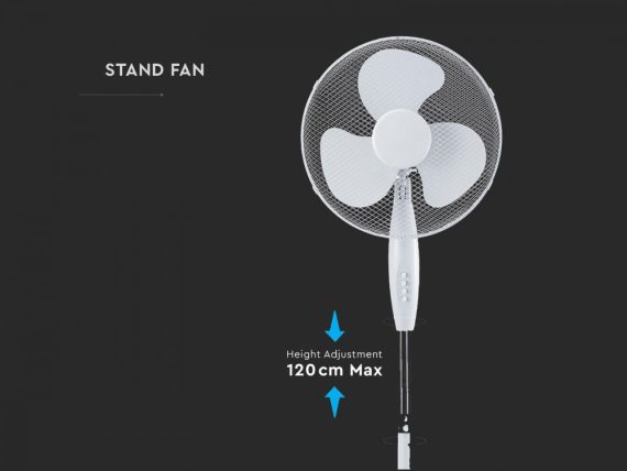 Álló ventilátor fehér kereszt talppal - 7922 V-TAC