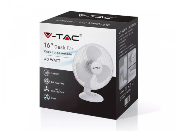 Asztali ventilátor fehér - 7925 V-TAC