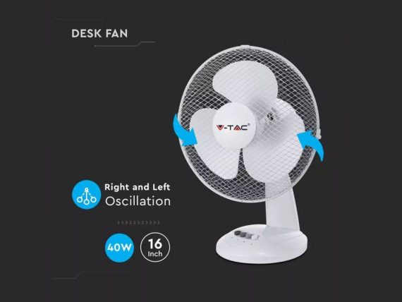 Asztali ventilátor fehér - 7925 V-TAC