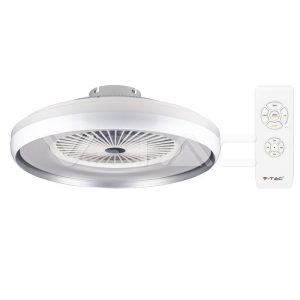   45W Szürke gyűrűs ventilátor 35W beépített világítással CCT 3 IN 1 távirányítóval - 7935 V-TAC