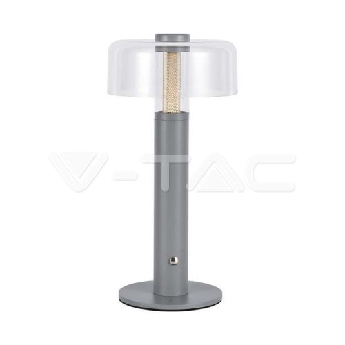 LED Asztali lámpa 1800mAh akkumulátor 150 x 300 3 az 1-ben szürke színű (V-TAC)
