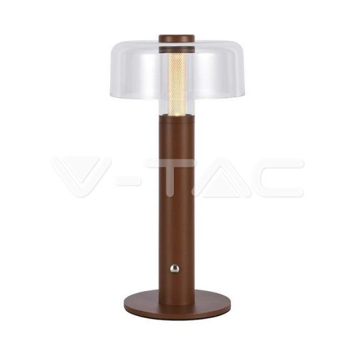 LED Asztali lámpa 1800mAh akkumulátor 150 x 300 3 az 1-ben barna színű (V-TAC)