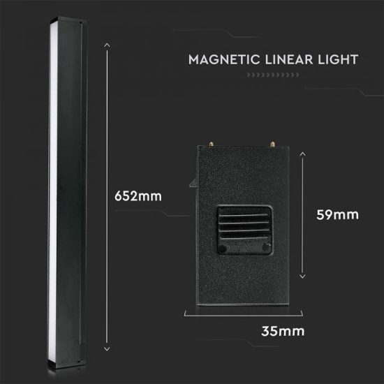 20W Magnetic lineár világítás CRI>90 fekete 4000K - 7955 V-TAC