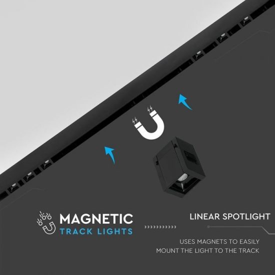 1W Magnetic lineár spotlámpa CRI>90 fekete 3000K UGR19 - 7958 V-TAC