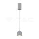 8.5W LED Függeszték Φ100 szürke színű 3000K (V-TAC)