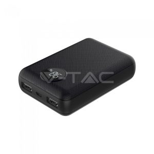   Power bank digitális kijelzővel fekete 10000 mAh - 8188 V-TAC