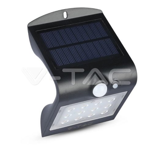 1.5W LED Szolár (napelemes) fali lámpa természetes fehér, fekete test