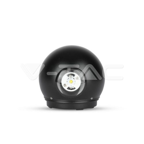 6W LED falfény fekete test, kerek forma IP65 3000K