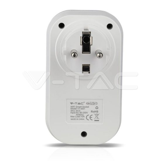 Wifis smart konnektor fehér - 8415 V-TAC Wifis smart konnektor fehér - 8415 V-TAC