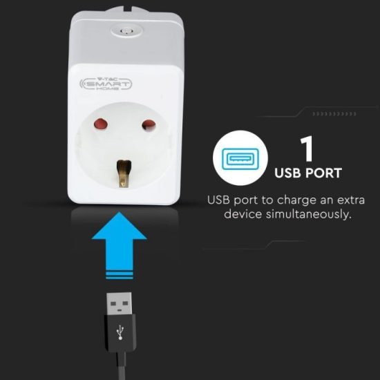 V-TAC LED SMART HOME KONNEKTOR / wifis vezérlés / USB port /  VT-5002 8416