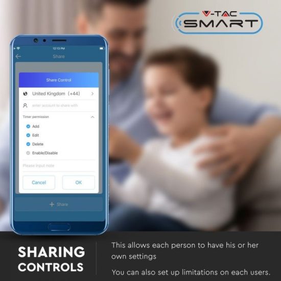 Wifis smart online kapcsoló - 8422 V-TAC